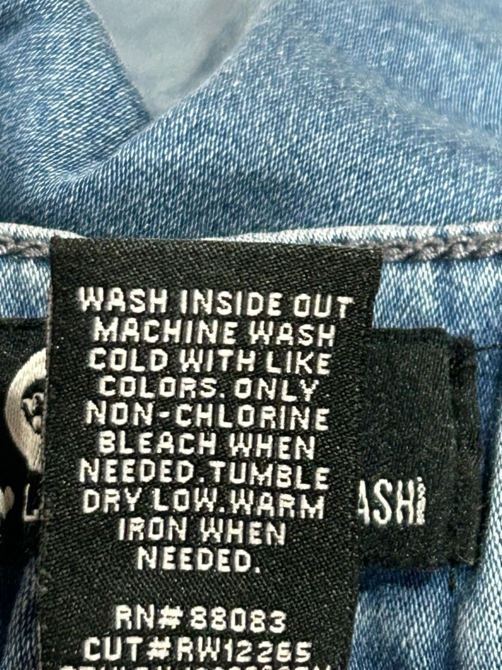 Juniors Blue Pull-On Stretch Jeans with Drawstring - Picture 6 of 6